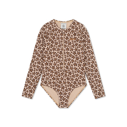 UV Badpak Meisjes Met Lange Mouwen - Oranje - Wild Flower