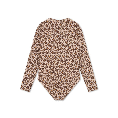 UV Badpak Meisjes Met Lange Mouwen - Oranje - Wild Flower