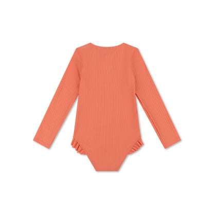 UV Swimsuit Girls With Long Sleeves - Pink - Pink Bay