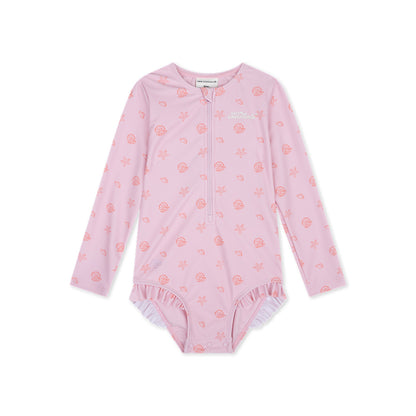 UV Badpak Meisjes Met Lange Mouwen - Roze - Shell Tastic