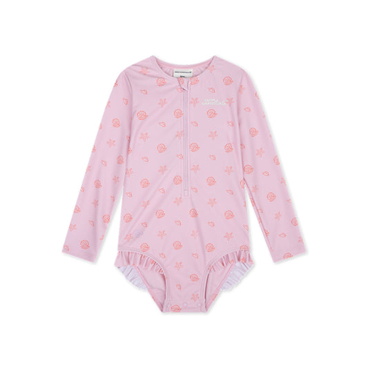UV Badpak Meisjes Met Lange Mouwen - Roze - Shell Tastic