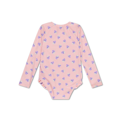 UV Swimsuit Girls With Sleeves - Pink/Purple - Blackberry