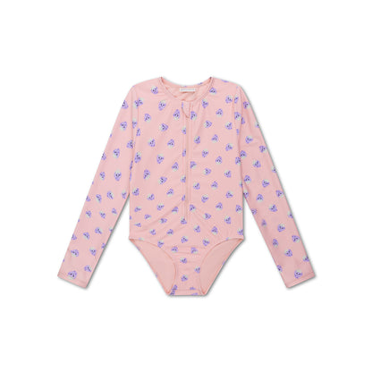 UV Swimsuit Girls With Sleeves - Pink/Purple - Blackberry