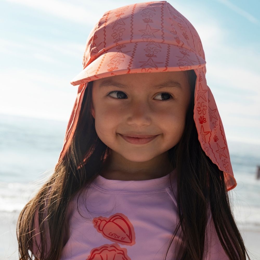 Sonnenhut mit Kappe - Rosa - Coastal Charm
