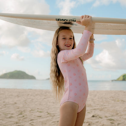 UV Badpak Meisjes Met Lange Mouwen - Roze - Shell Tastic